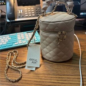 Quilted Cream Crossbody Bag